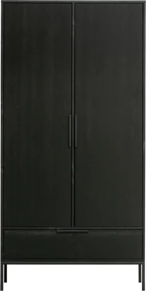 Adam, Highboard, Tvådörrars, svart, H200x53x100 cm, furu